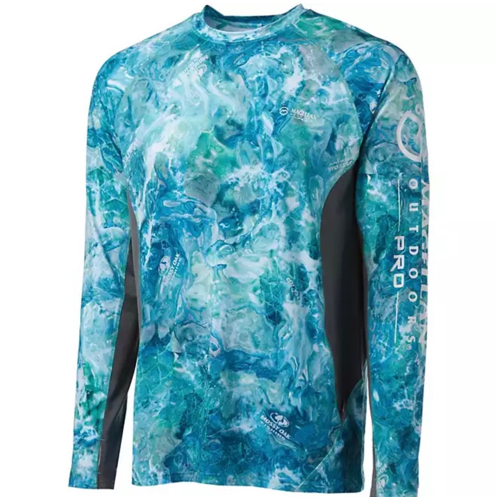 🆕 Magellan |’Outdoors Men's Pro Mossy Oak Camo Long Sleeve T-shirt